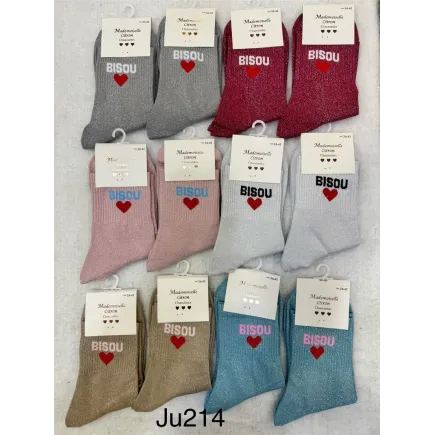 CHAUSSETTES PAILLETTES BISOUS COEUR