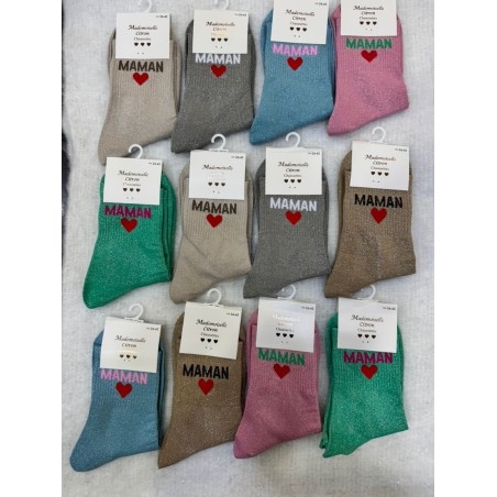 CHAUSSETTES PAILLETTES MAMAN COEUR