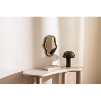 Miroir forme organique Reza 33 x 25 cm plastique beige