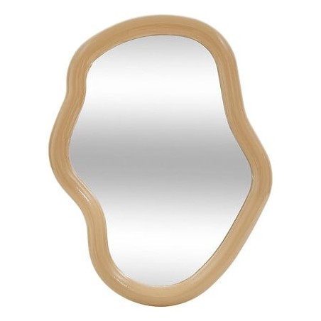 Miroir forme organique Reza 33 x 25 cm plastique beige