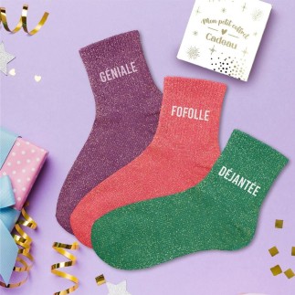 Coffret trio chaussettes paillettes geniale