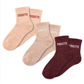 Coffret trio chaussettes paillettes cocotte