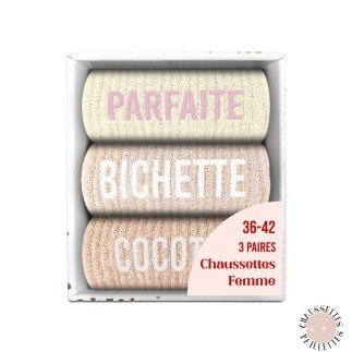 Coffret trio chaussettes paillettes parfaite