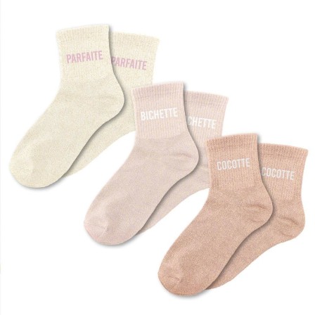 Coffret trio chaussettes paillettes parfaite Coffret trio chaussettes paillettes parfaite