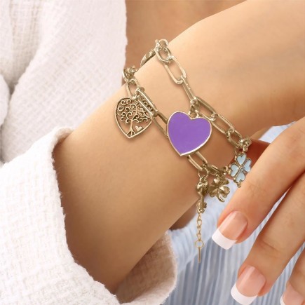Bracelet acier inoxydable avec charms