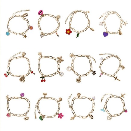 Bracelet acier inoxydable avec charms