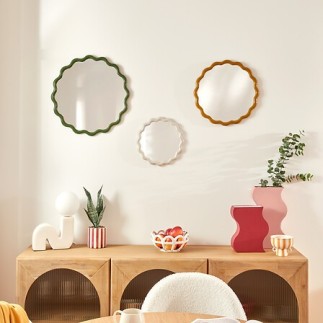 Lot de 3 miroirs vague Judy ronds coloré pas cher
