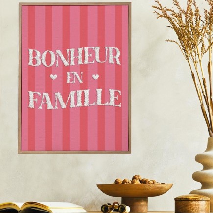 Toile tuftee bonheur en famille
