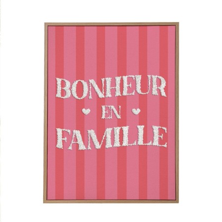 Toile tuftee bonheur en famille Toile tuftee bonheur en famille