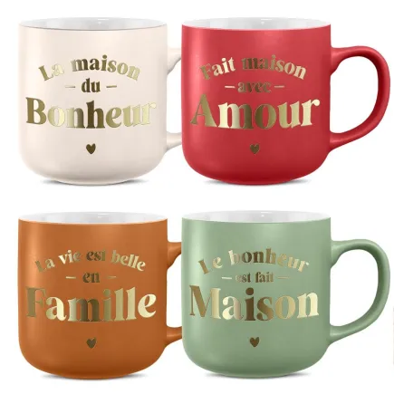 Mugs mat bonheur amour famille maison