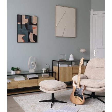 Fauteuil pivotant chenille Stelan argile