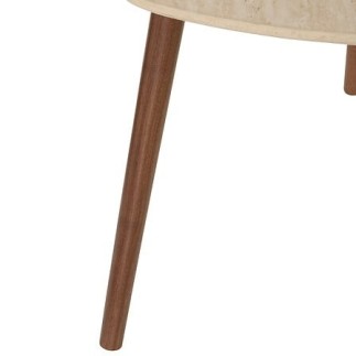 Lot de 3 tables café Mileo effet travertin