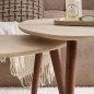 Lot de 3 tables café Mileo effet travertin