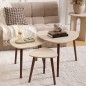 Lot de 3 tables café Mileo effet travertin