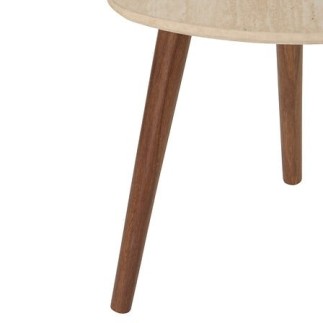 Lot de 3 tables café Mileo effet travertin