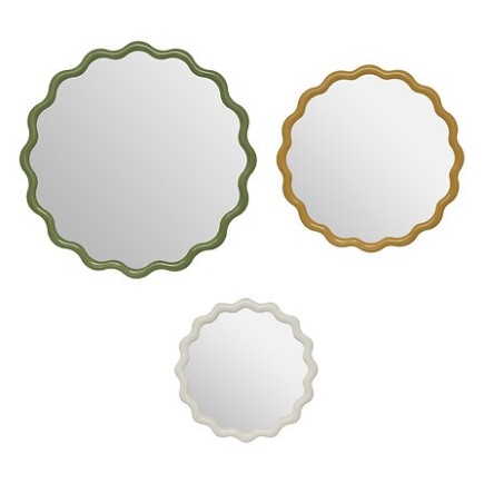 Lot de 3 miroirs vague Judy ronds coloré pas cher