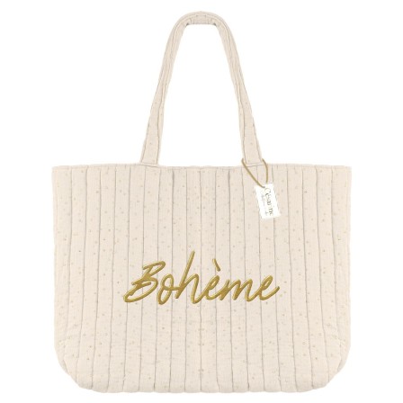 Sac shopping Bohème beige