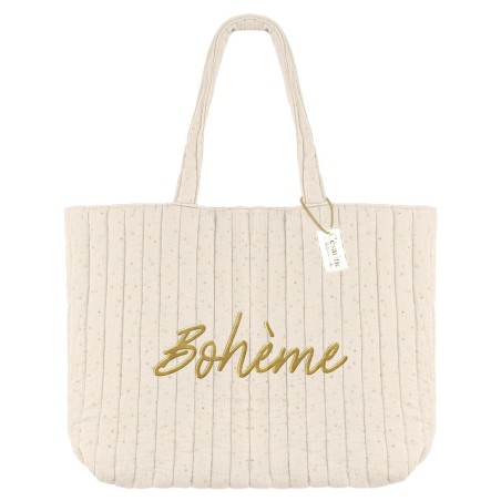 Sac shopping Bohème beige