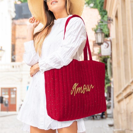 Sac shopping Amour Rouge