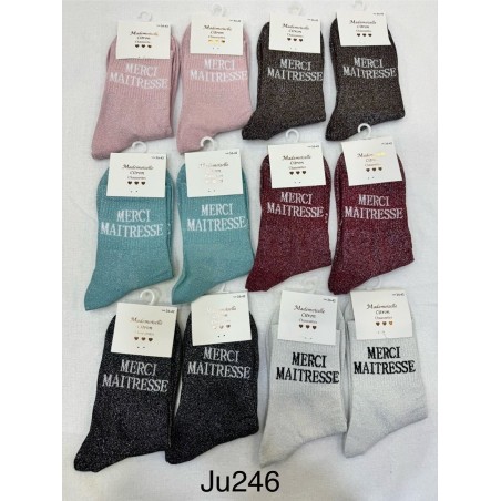 Chaussettes Paillettes Merci Maitresse