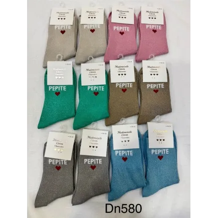 Chaussettes Paillettes Pepite coeur