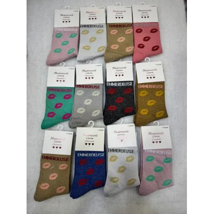 Chaussettes Paillettes Emmerdeuse bisous