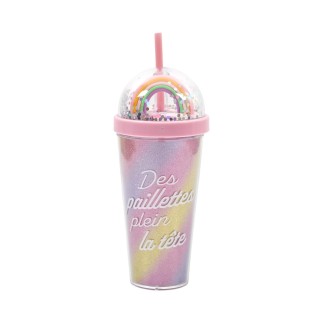 GOBELET DE TRANSPORT STARCUP ARC EN CIEL 35CL ROSE
