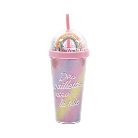 GOBELET DE TRANSPORT STARCUP ARC EN CIEL 35CL ROSE