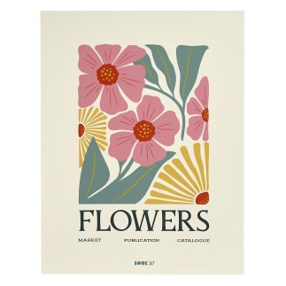 LIVRE RANGEMENT DECO FLOWERS BEIGE