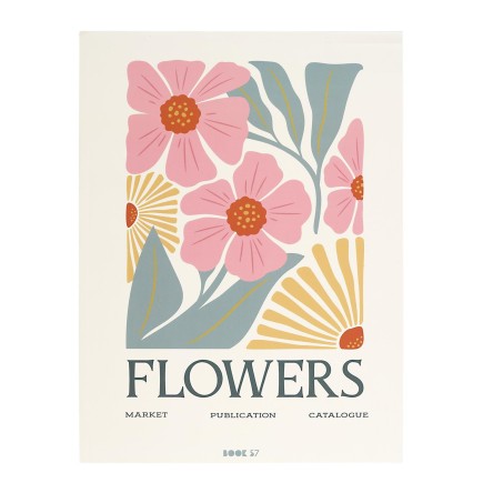 AFFICHE DECO X2 FLOWERS BEIGE ET BEAUTY ROSE
