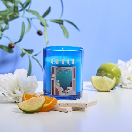BOUGIE PARFUMEE VERRE H6.7CM VOYAGE GRECE
