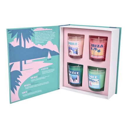 BOUGIE PARFUMEE X4 COFFRET VOYAGE