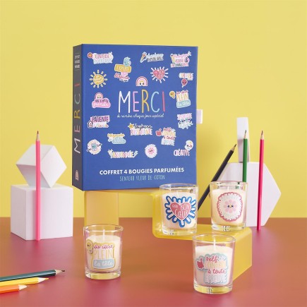 BOUGIE PARFUMEE X4 COFFRET MERCI