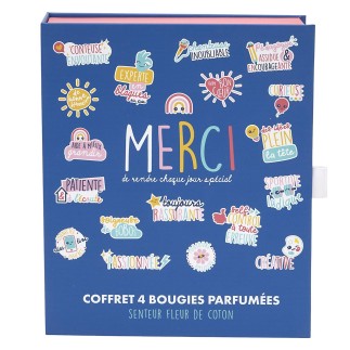 BOUGIE PARFUMEE X4 COFFRET MERCI