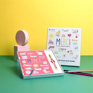 COFFRET CARNET A5 STYLO MERCI
