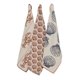 Lot de 3 torchons Océania 45x70cm slub