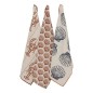 Lot de 3 torchons Océania 45x70cm slub