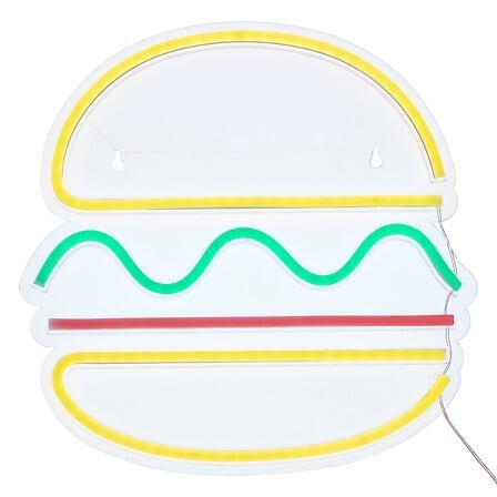 Néon LED mural Burger long 30 cm