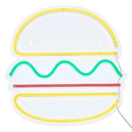 Néon LED mural Burger long 30 cm