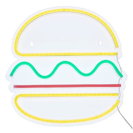 Néon LED mural Burger long 30 cm