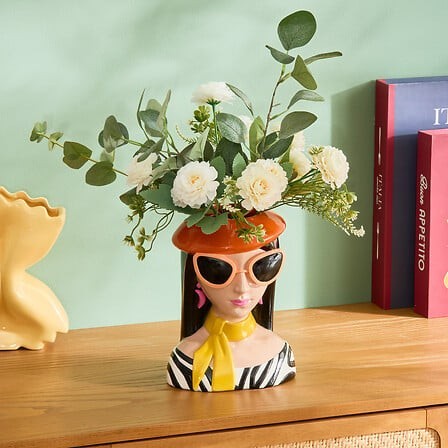 Vase femme Della Pasta 22 cm résine brune