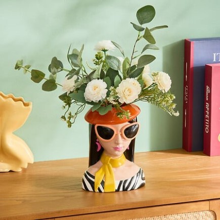 Vase femme Della Pasta 22 cm résine brune