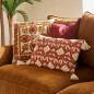 Coussin broderie Sienna 45x45cm terracotta
