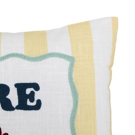 Coussin Della Pasta rayé jaune amore mio