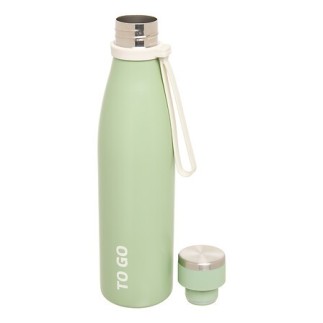 Bouteille isotherme To go 0,65 l anse silicone vert