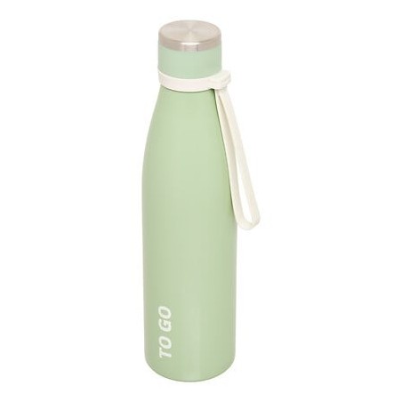 Bouteille isotherme To go 0,65 l anse silicone vert