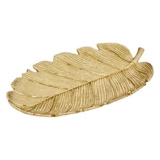 Vide-poches résine feuille doré pas cher