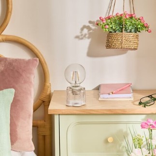 Lampe LED Fleur haut 16 cm verre