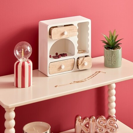 Boîte bois 3 tiroirs Chérie blanc