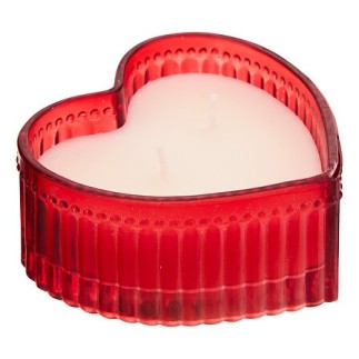 Bougie parfumée Love 95g pot verre coeur